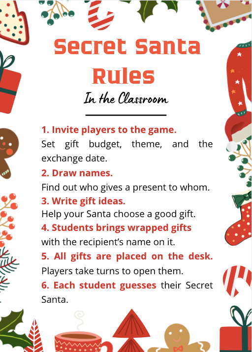 Secret Santa rules at school