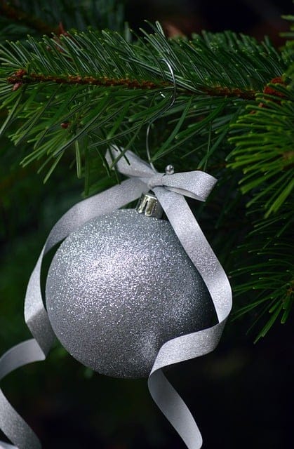 Bow on a Christmas tree