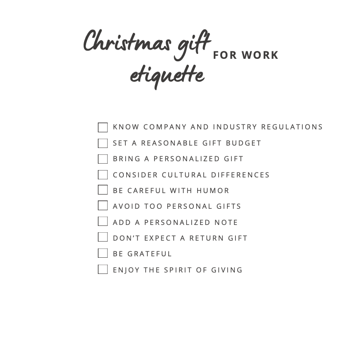 Christmas business gift etiquette checklist