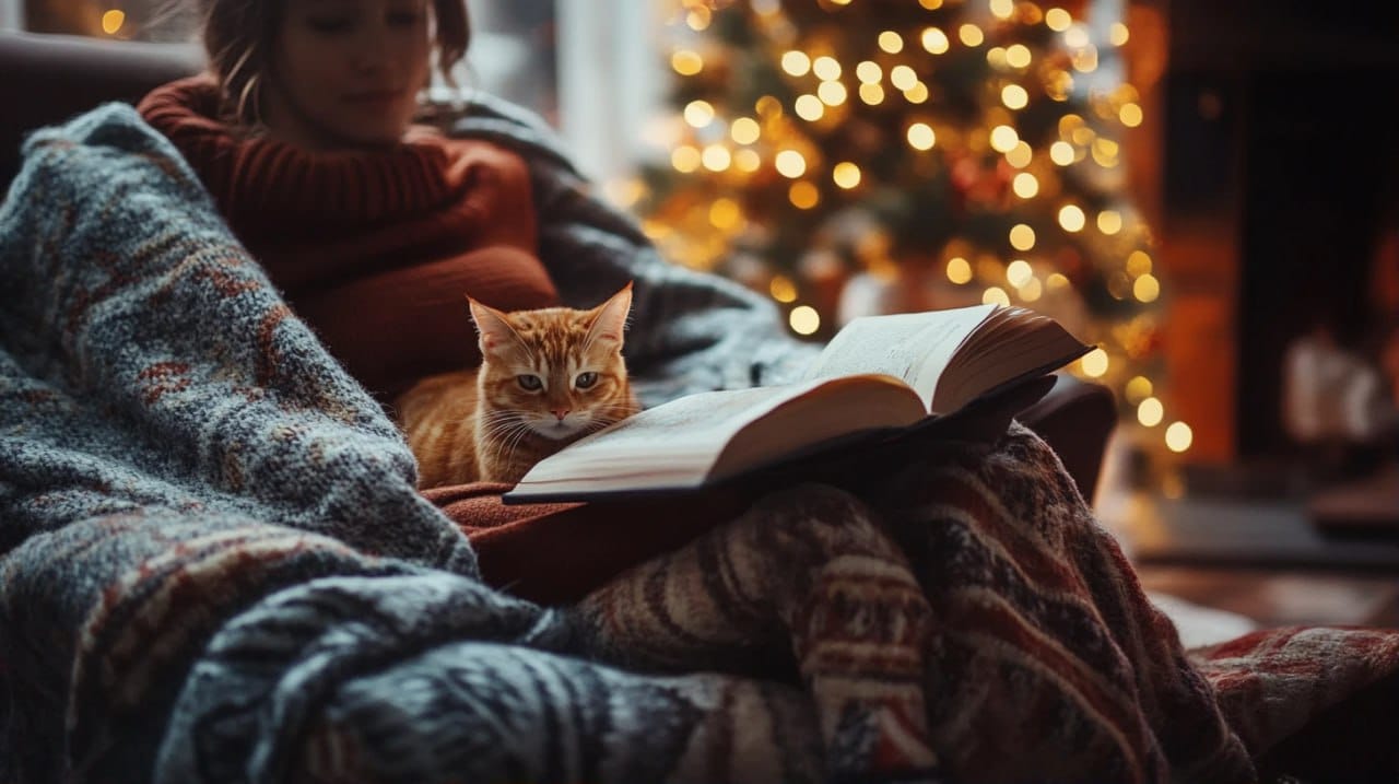 Reading at home in winter