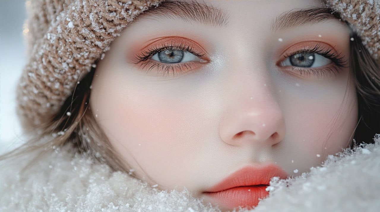 Cold girl makeup for a Christmas party