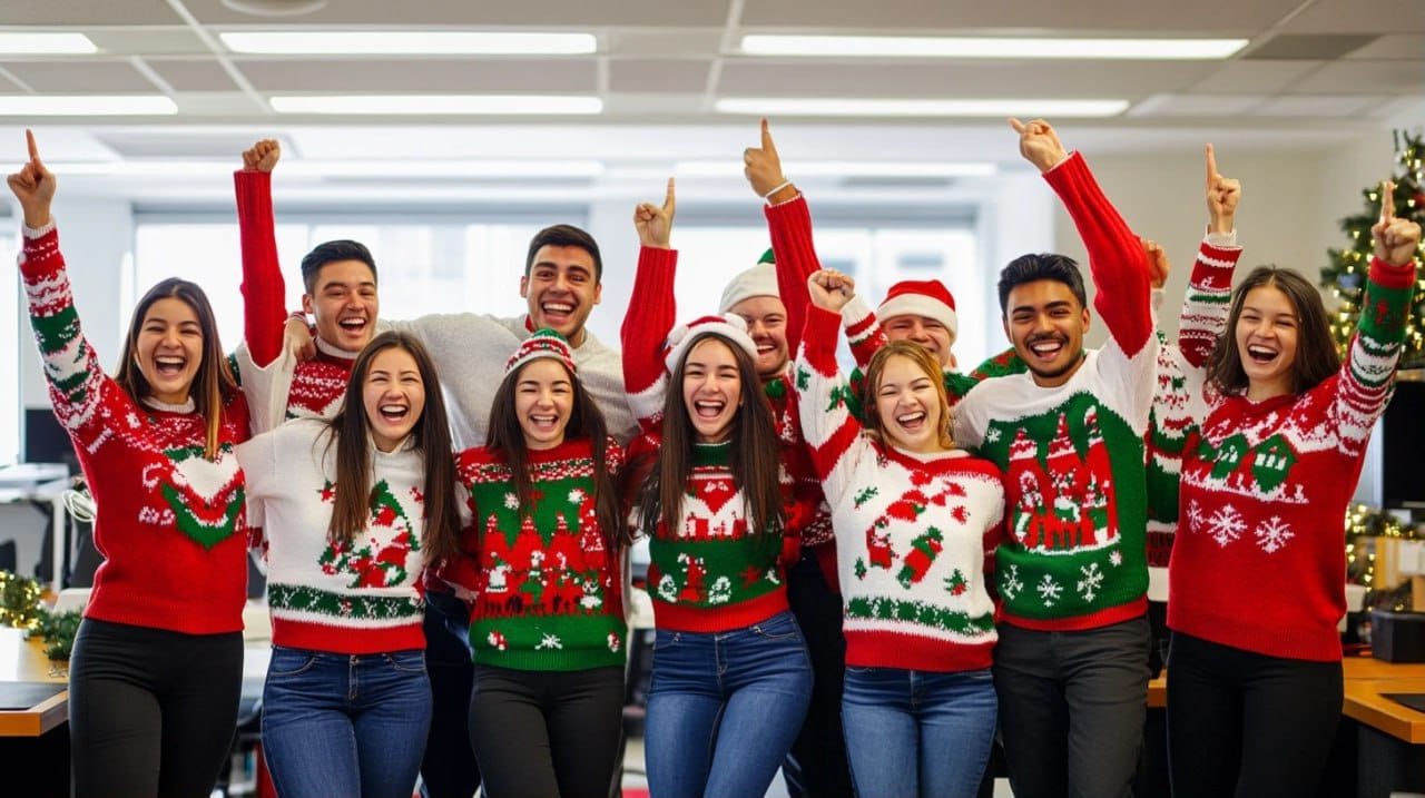 Secret Santa gift exchange at work 