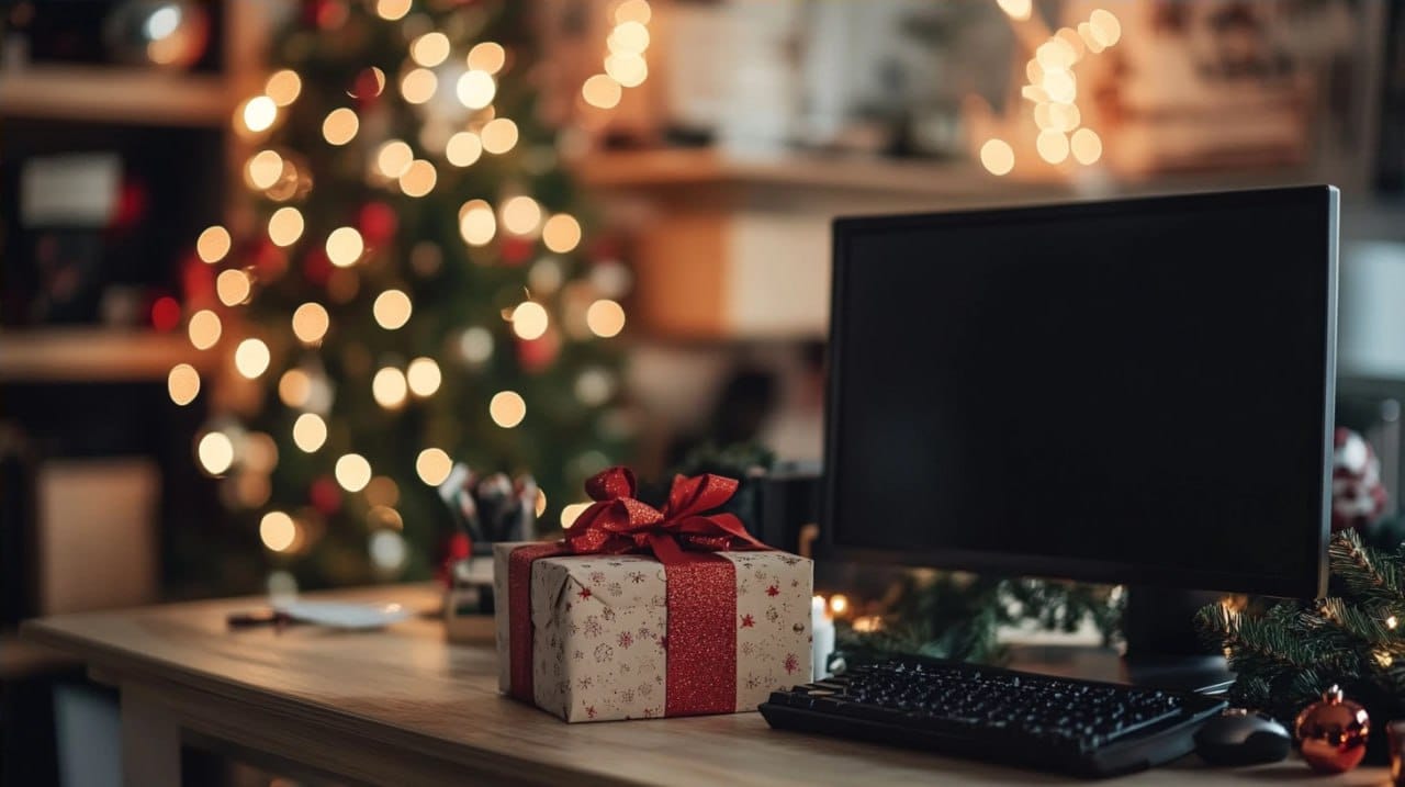 Office Christmas decor on a budget