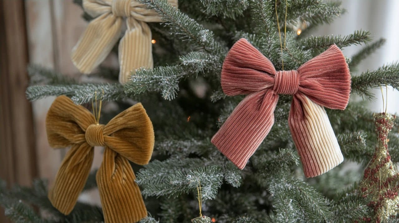 Fabric bows to save on Christmas decor
