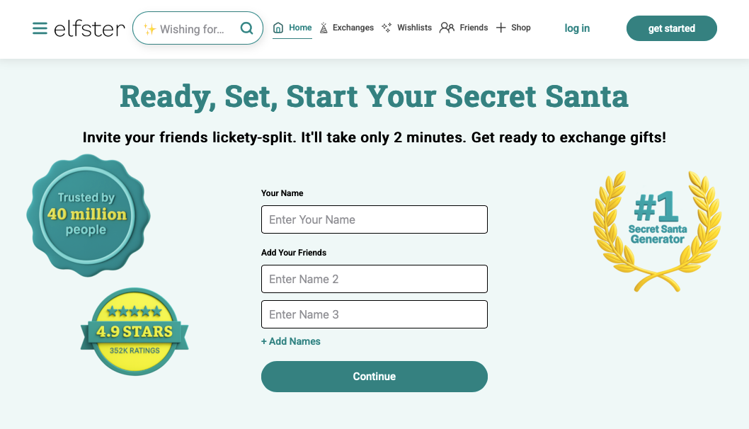 Elfster Secret Santa organizer