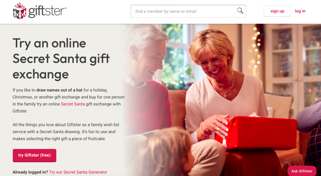 Giftster Secret Santa app 