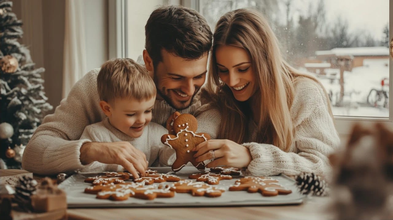 Cookie decoration as a meaningful Christmas activity with a family 